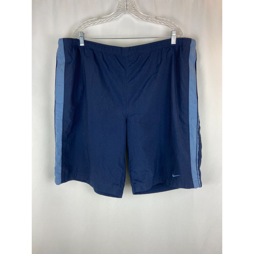 Nike Men's XXL Swim Trunks Blue Shorts Bathing Suit Drawstring Mesh Pool STAINS